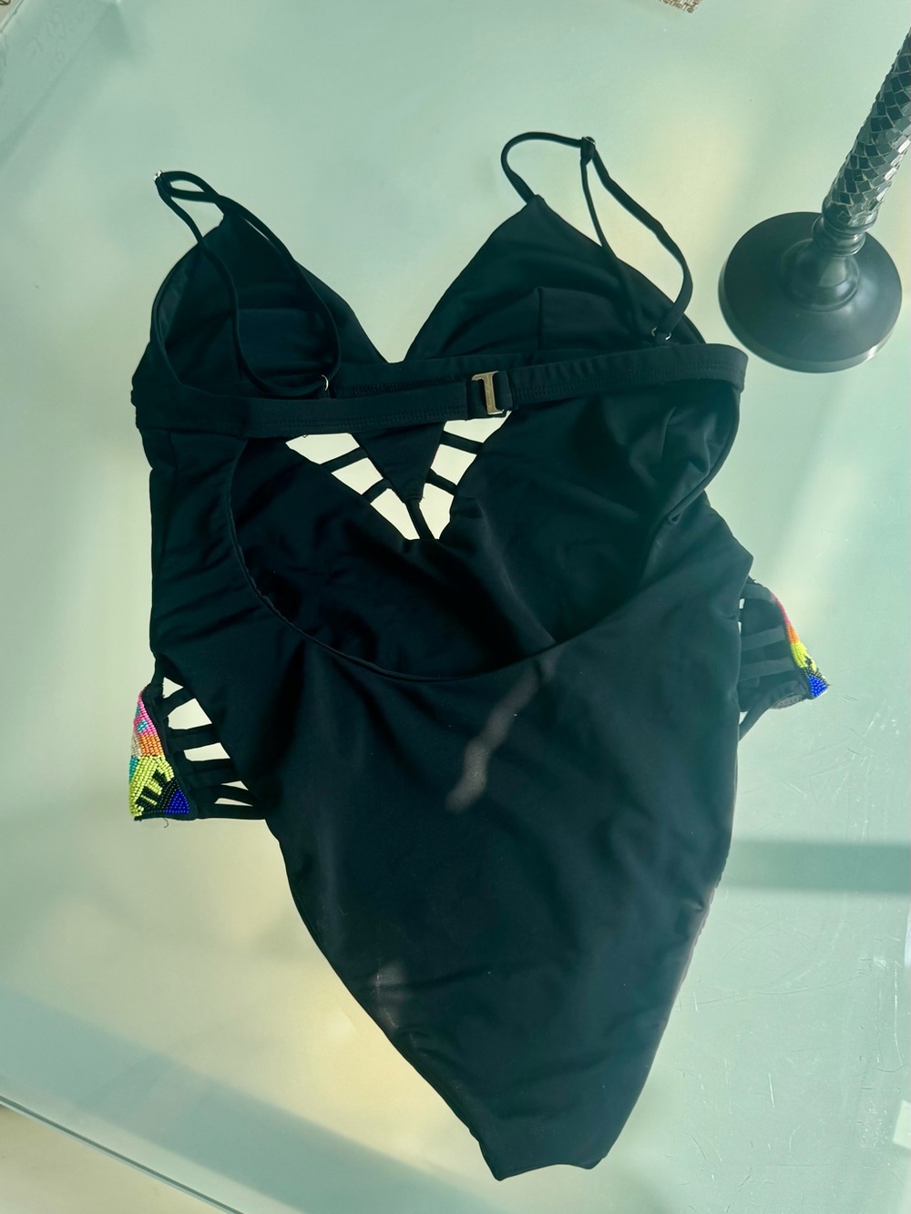 Mara Hoffman black cut out beaded one-piece - Picture 4 of 6